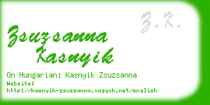 zsuzsanna kasnyik business card